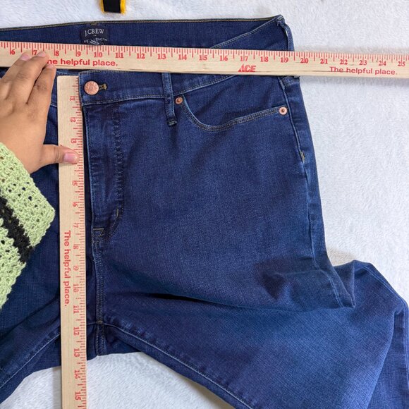 J.Crew 33X32 Full Length Flare Jean Dark Wash Stretch Denim High Rise Classic - Picture 7 of 11